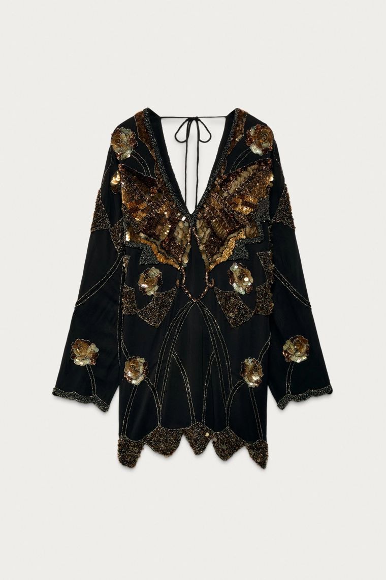 Вышитое платье с пайетками marisa berenson x zara