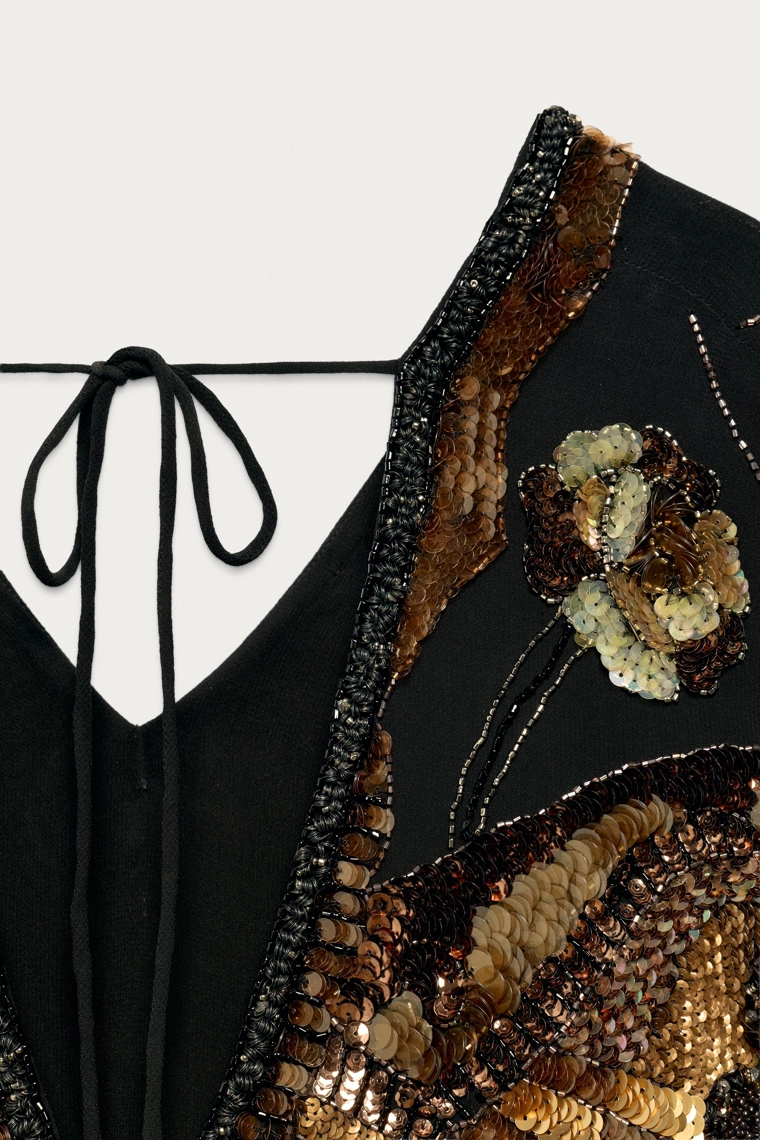 Вышитое платье с пайетками marisa berenson x zara