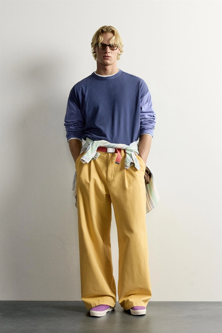 Футболка с длинными рукавами в стиле colour block