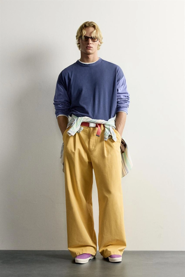 Футболка с длинными рукавами в стиле colour block