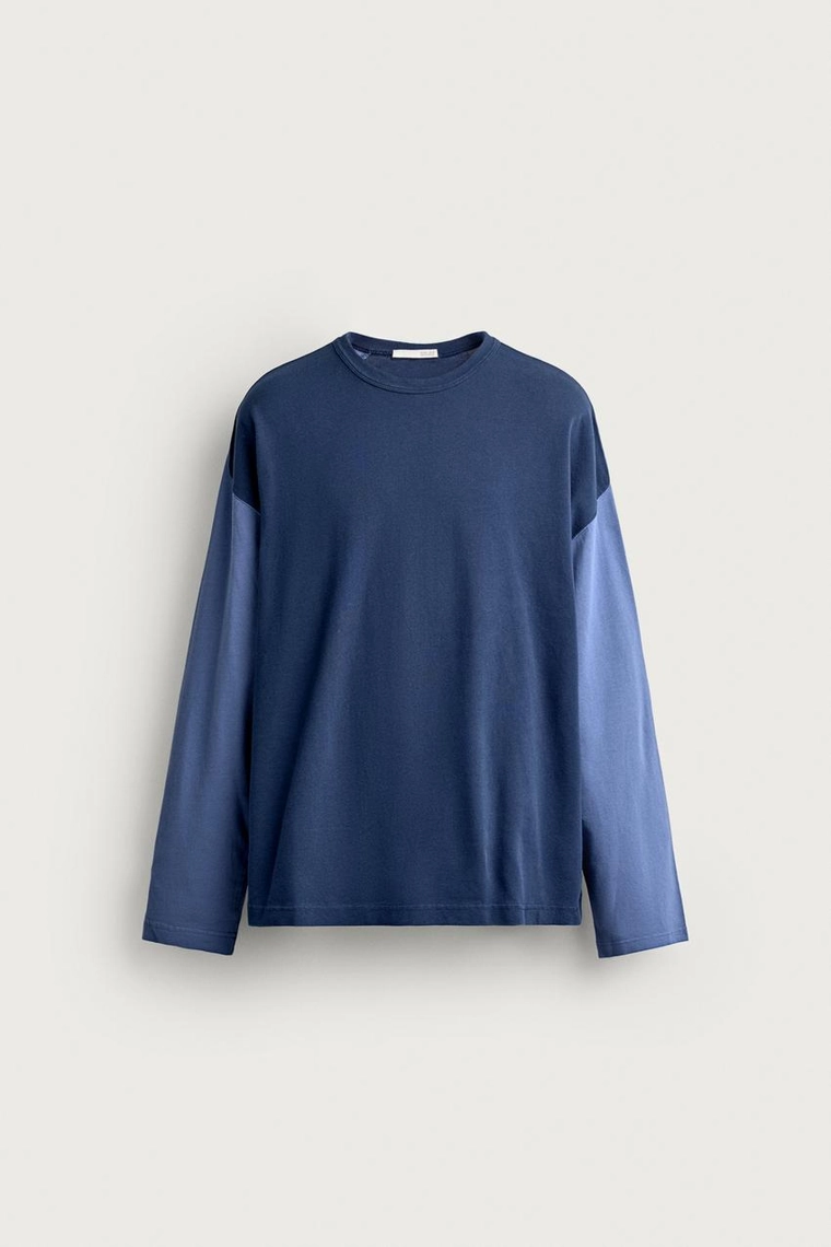 Футболка с длинными рукавами в стиле colour block