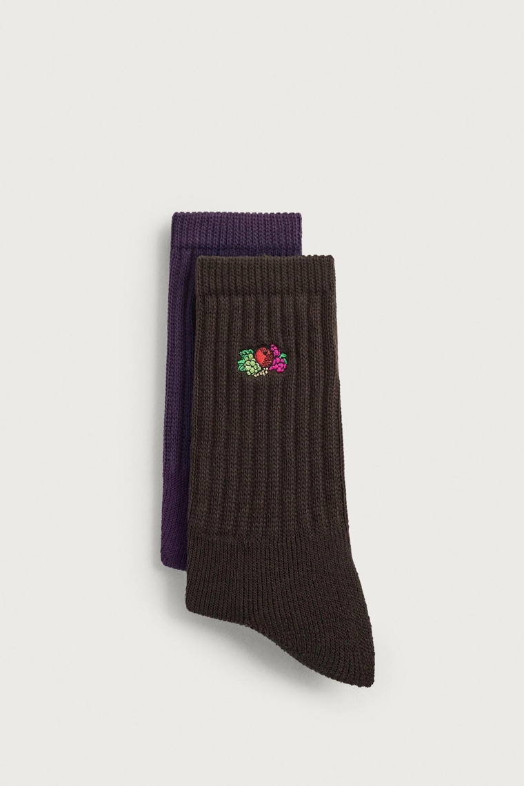 Набор из 2 пар вязаных носков с вышивкой fruit of the loom™