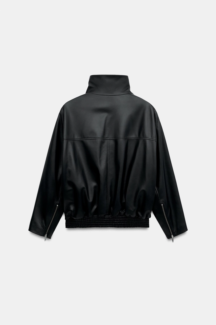Кожаная куртка zw collection с молнией