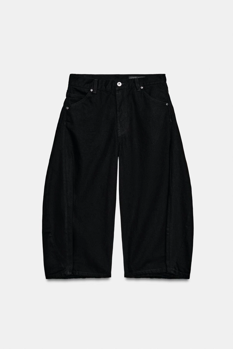 Джинсовые бермуды средней посадки фасона carrot Zara «ZW»
