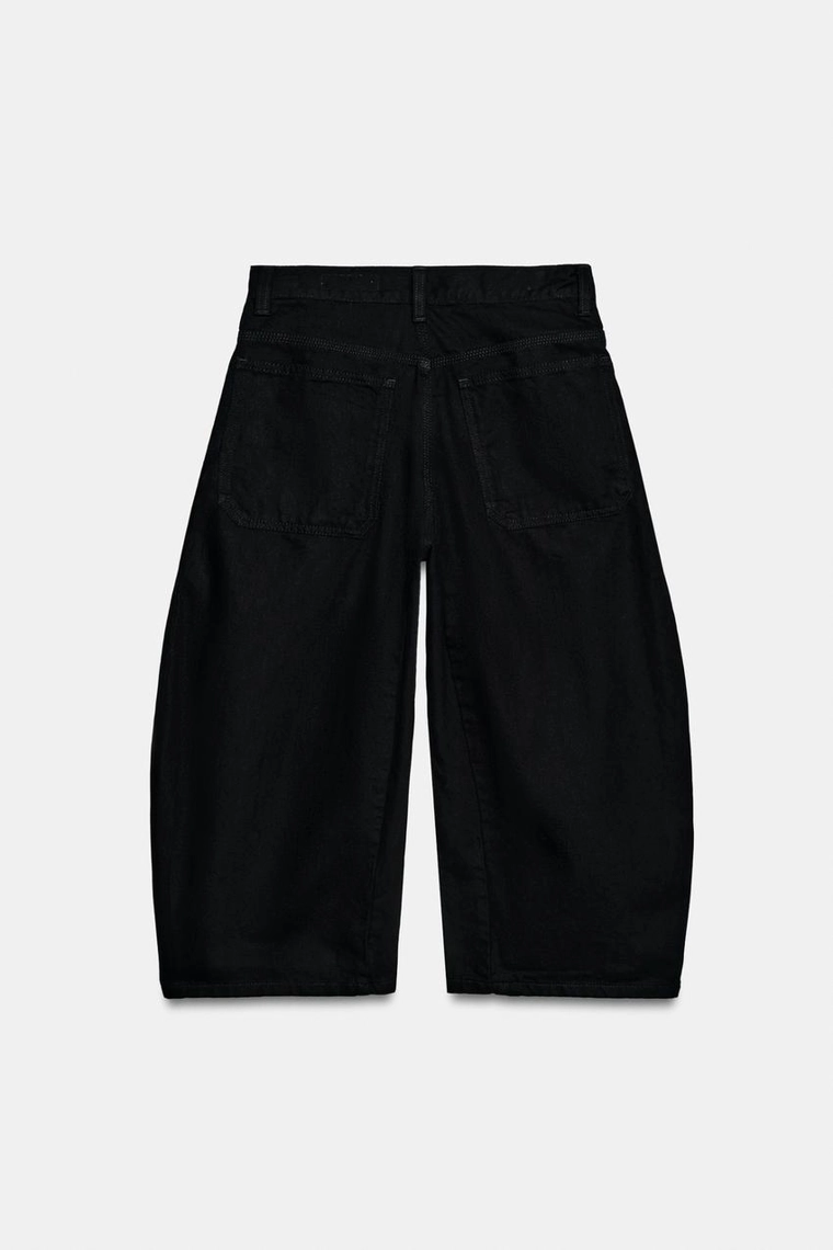 Джинсовые бермуды средней посадки фасона carrot Zara «ZW»