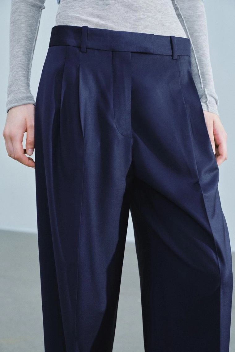 Плиссированные брюки из шерстяной смеси Zara «ZW»