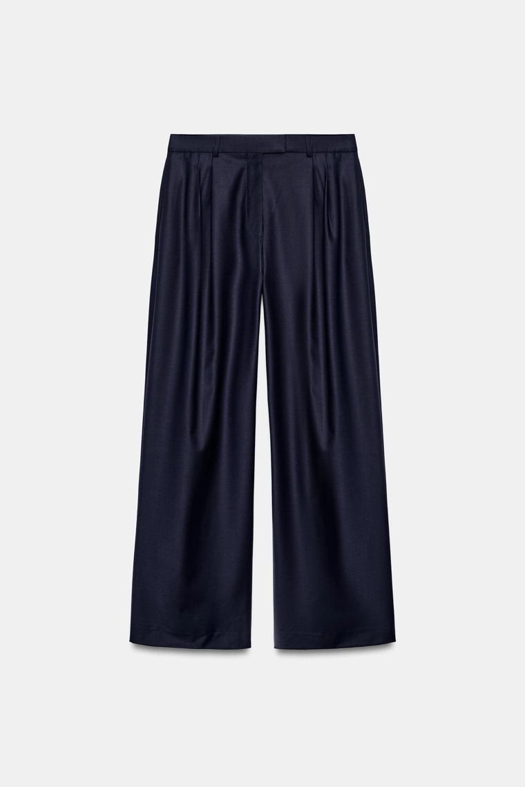 Плиссированные брюки из шерстяной смеси zw collection