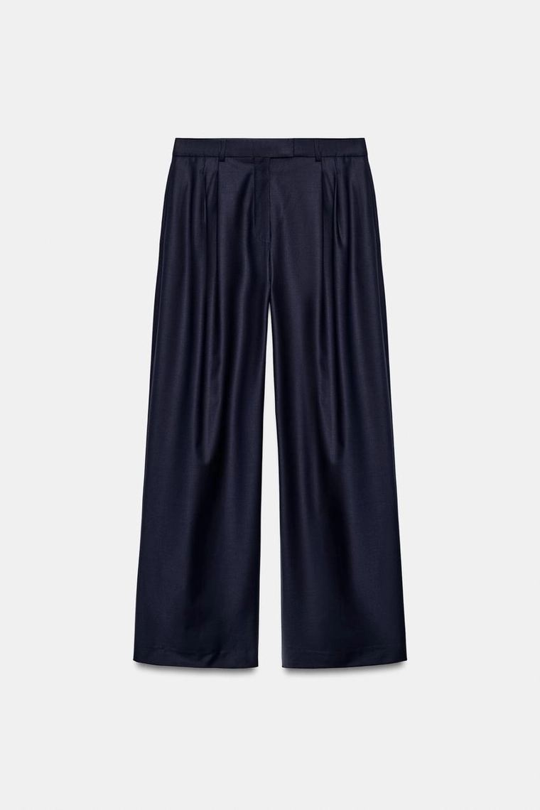 Плиссированные брюки из шерстяной смеси Zara «ZW»