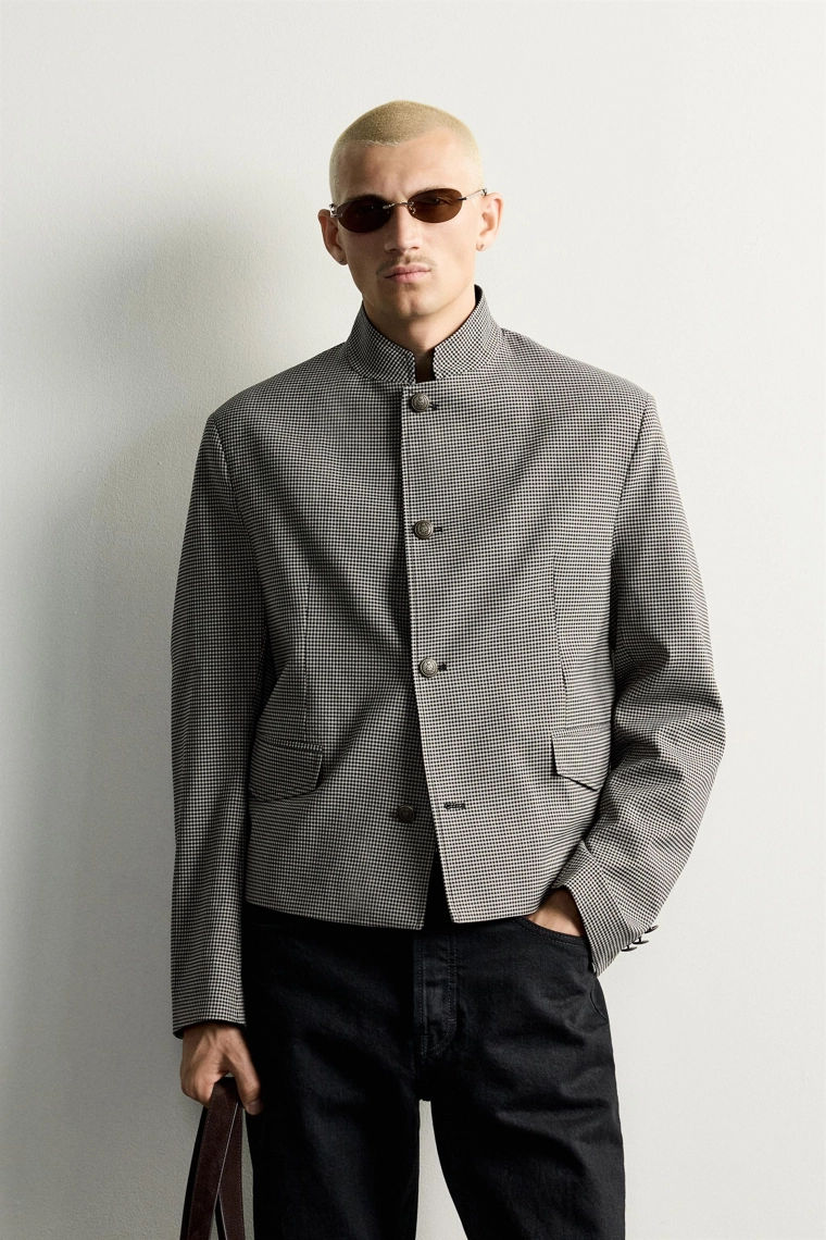 Укороченный пиджак в клетку
