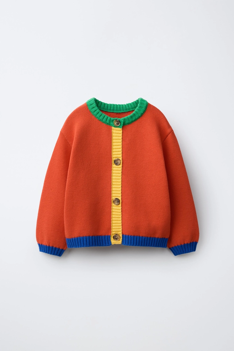 Вязаный кардиган с контрастной отделкой fruit of the loom x zara