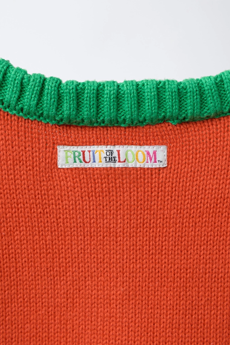 Вязаный кардиган с контрастной отделкой fruit of the loom x zara