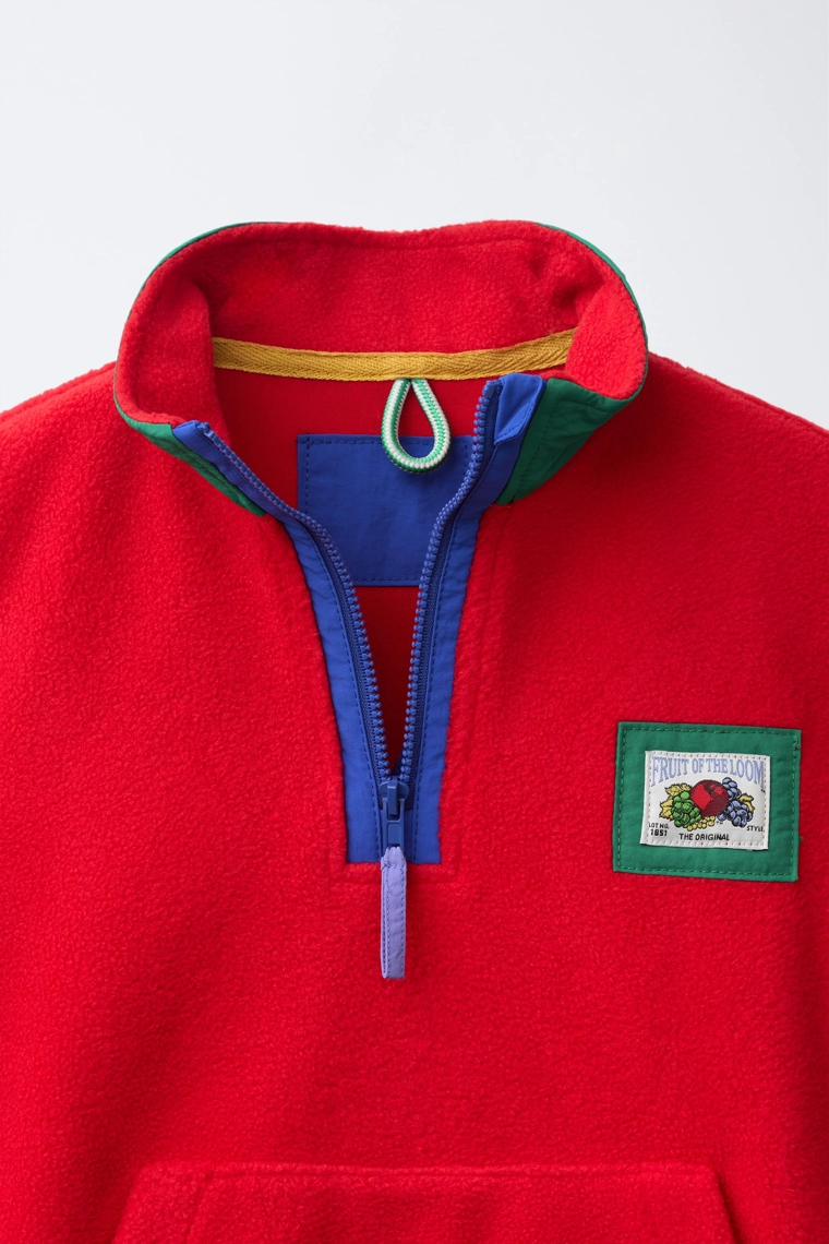Флисовый свитшот fruit of the loom™ красного цвета