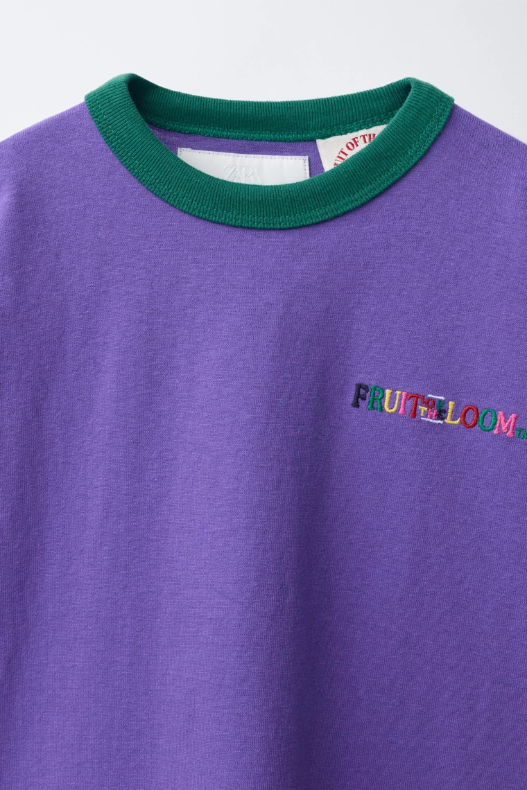 Футболка fruit of the loom™ с вышивкой и контрастными элементами
