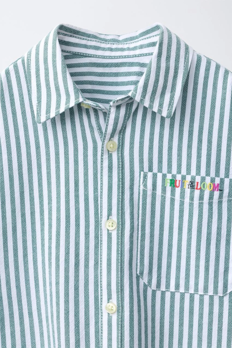 Рубашка в полоску с вышивкой fruit of the loom™