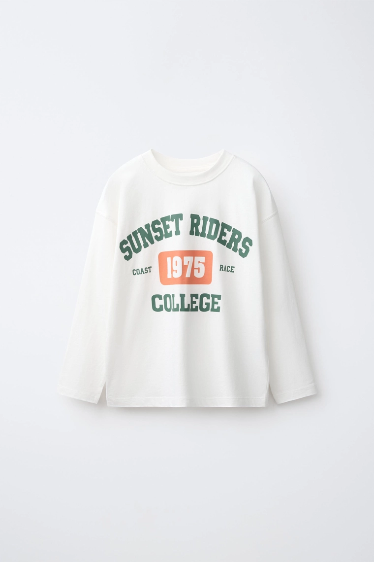 Футболка с длинными рукавами и принтом varsity