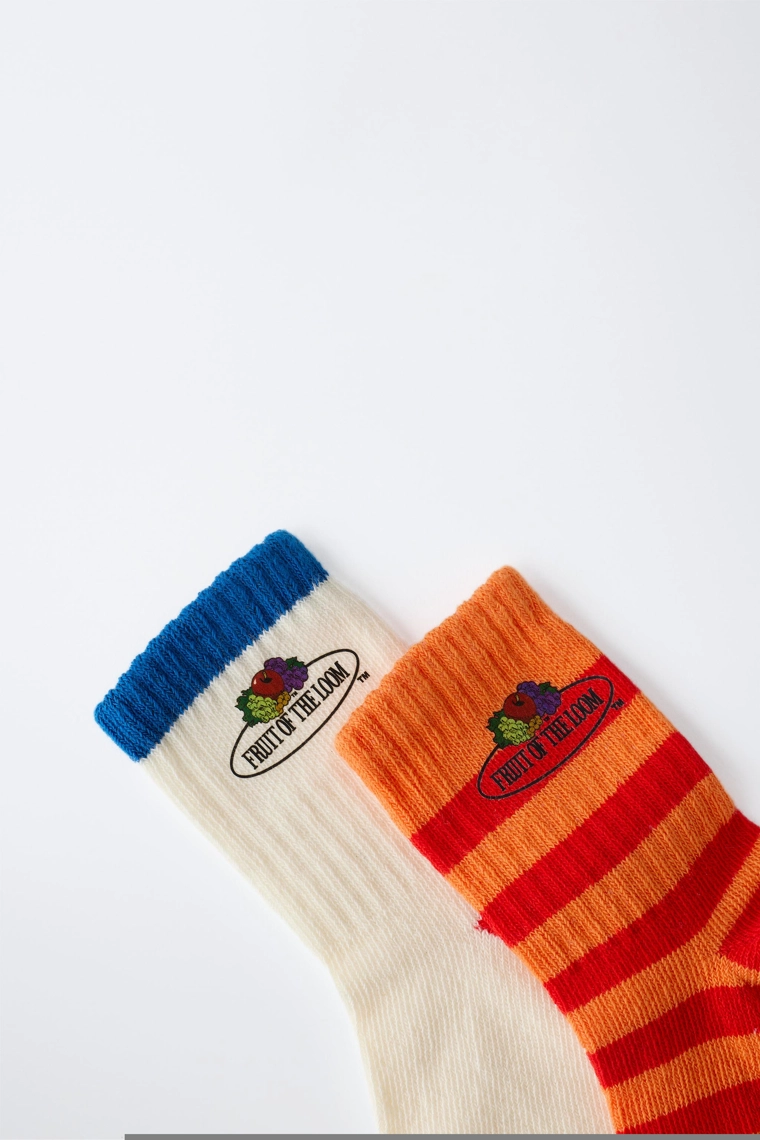 Носки средней длины в полоску, 2 пары fruit of the loom™