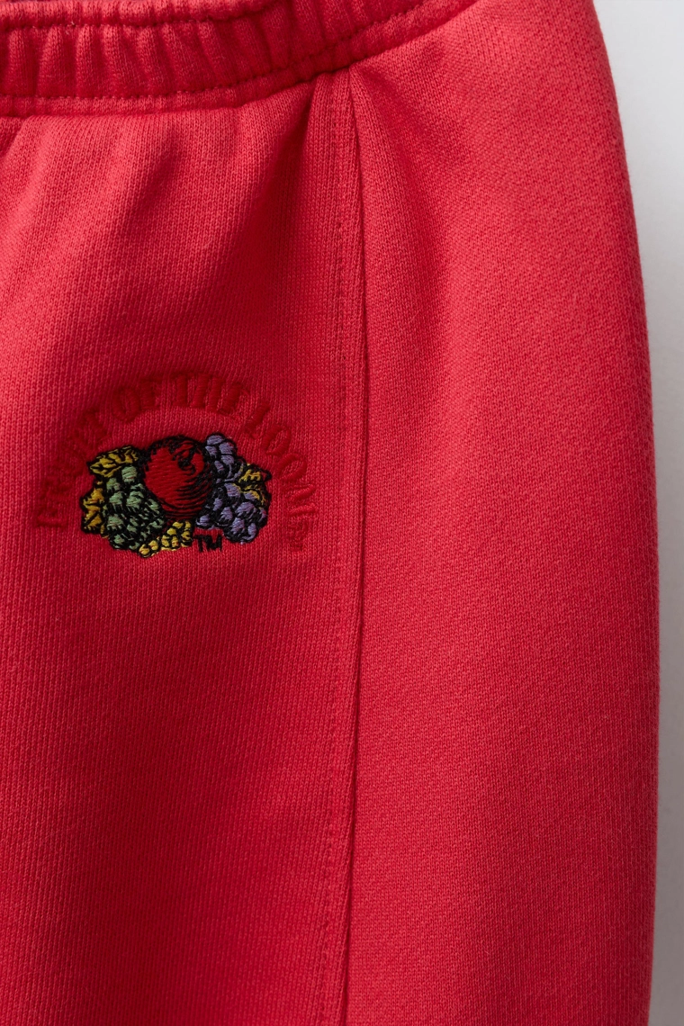 Вельветовые брюки с баллонным кроем и вышивкой от fruit of the loom™
