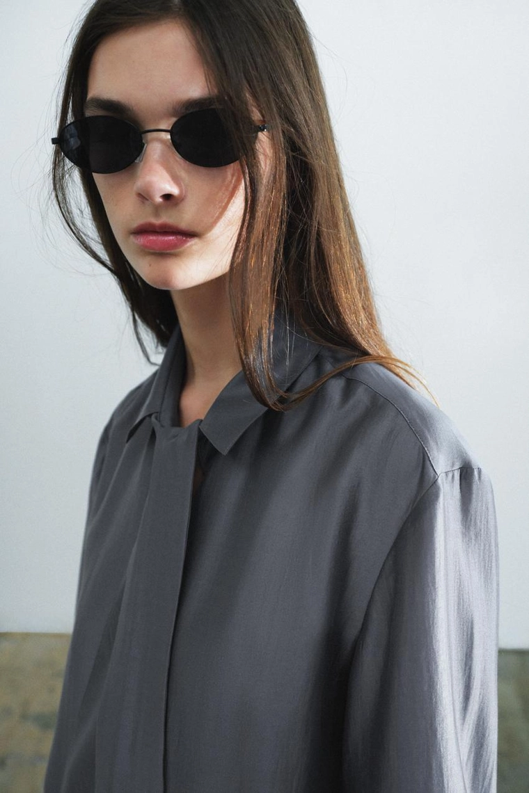 Рубашка Zara «ZW» с асимметричным кроем и завязками