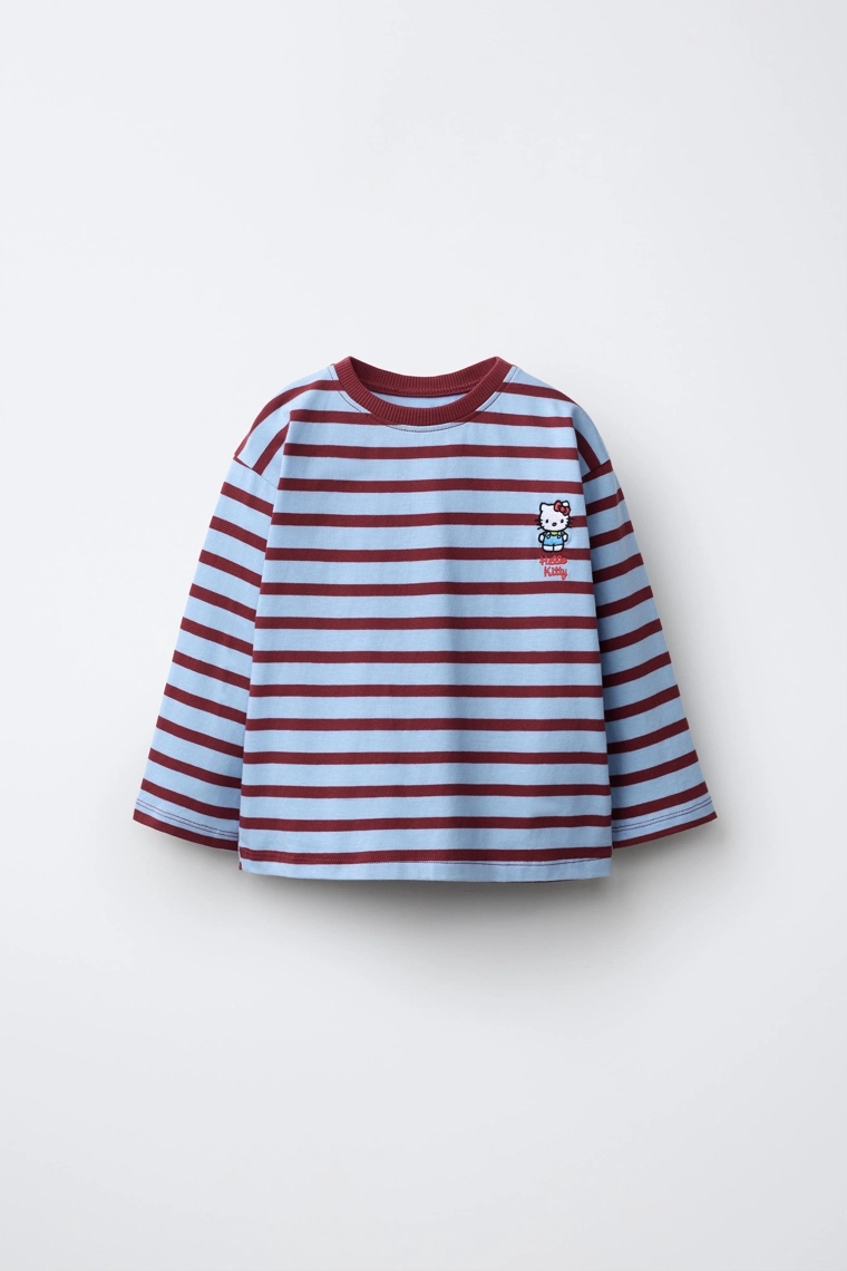 Футболка в полоску с вышивкой hello kitty © sanrio