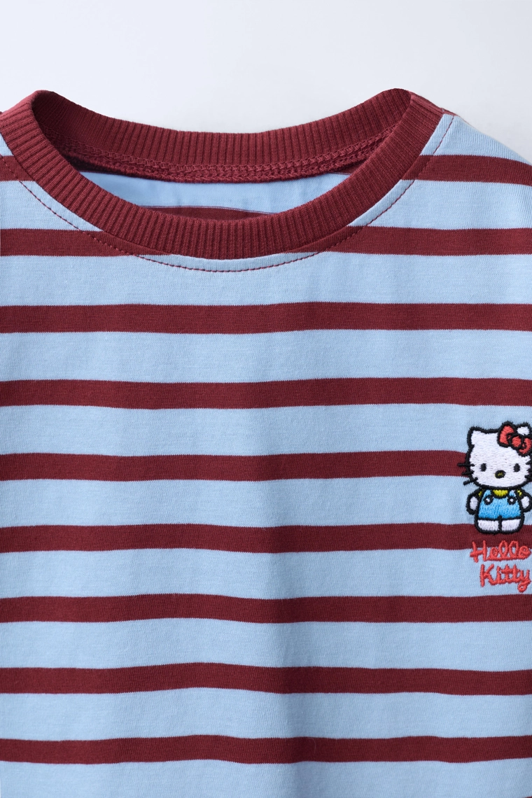 Футболка в полоску с вышивкой hello kitty © sanrio
