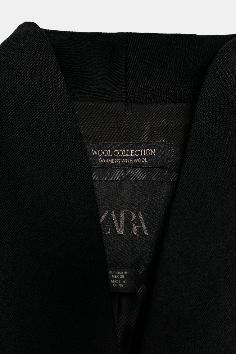 Пиджак с баской из шерстяного микса zw collection