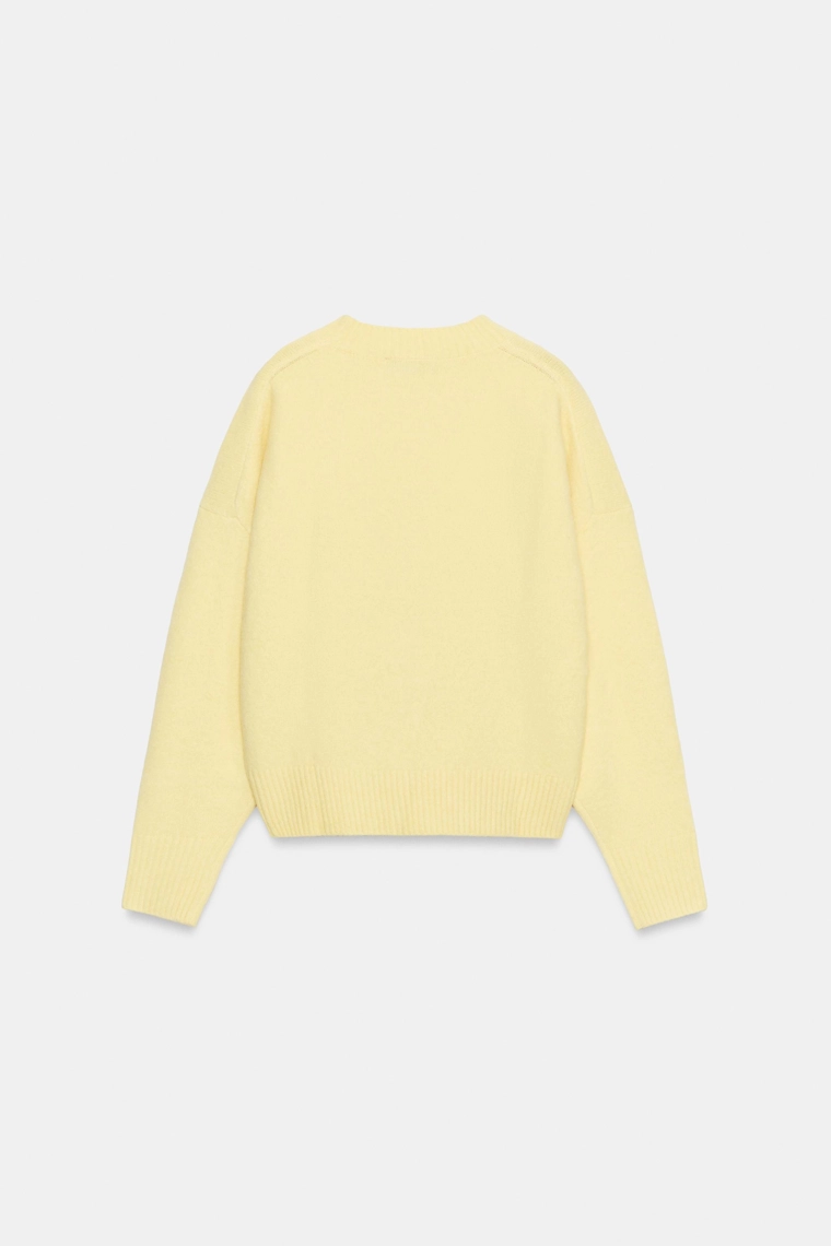 Мягкий вязаный свитер zara светло-жёлтого цвета