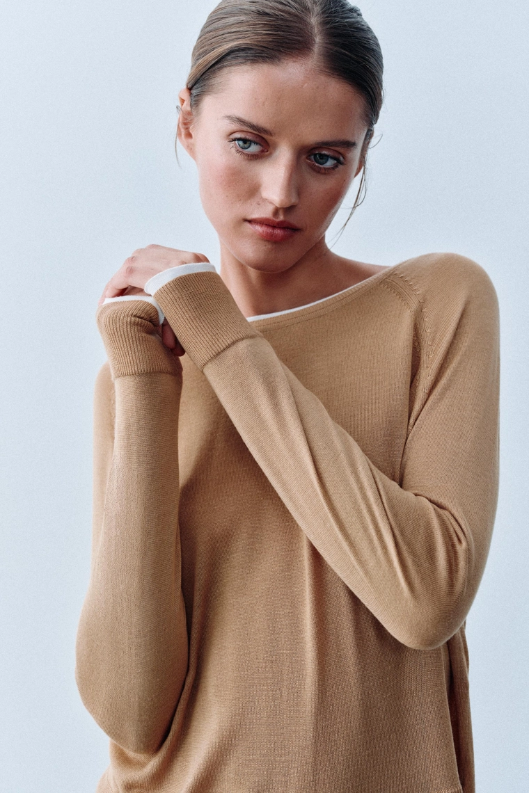 Двухслойный вязаный свитер zara