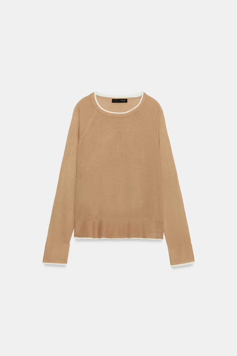 Двухслойный вязаный свитер zara