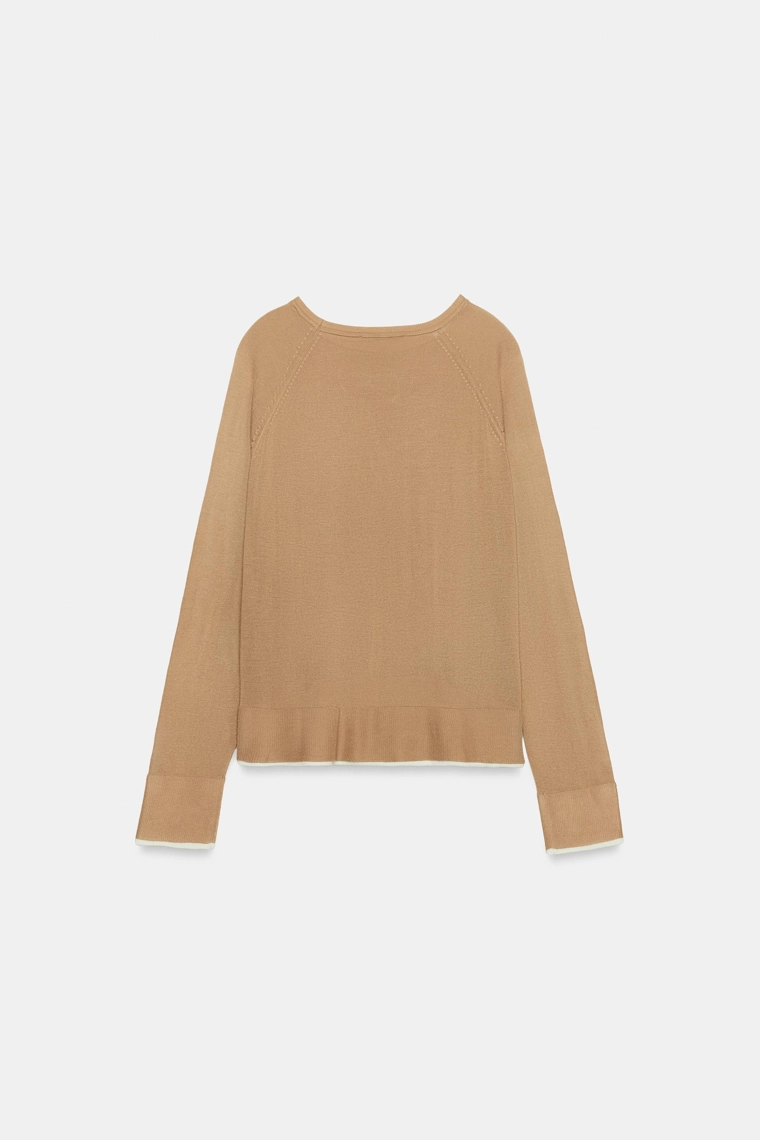 Двухслойный вязаный свитер zara
