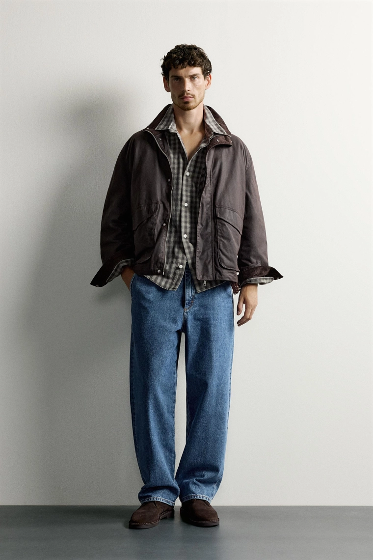 Куртка regular fit с восковым эффектом