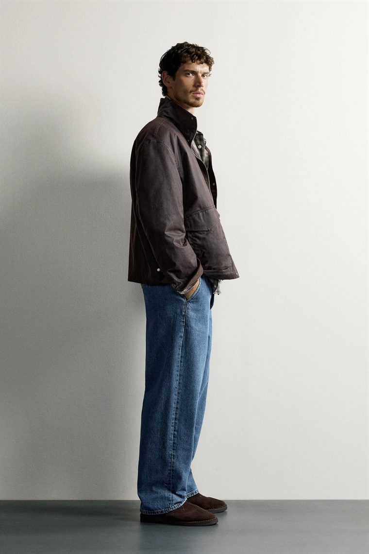 Куртка regular fit с восковым эффектом