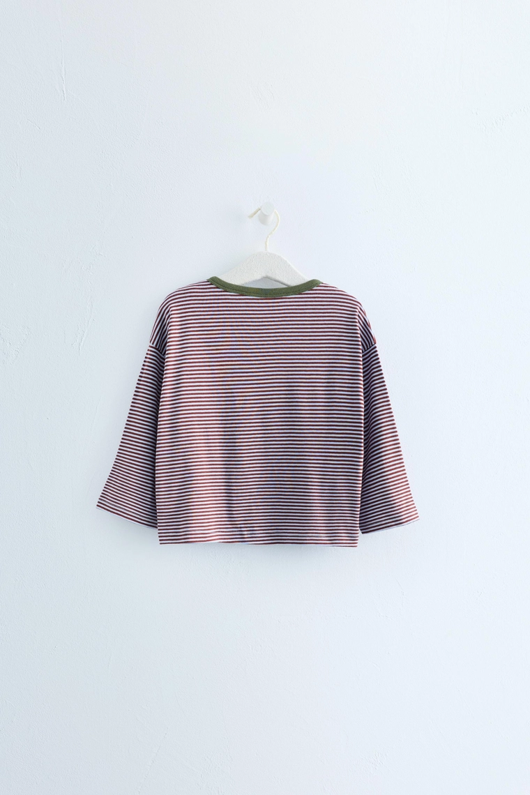 Zara timeless - хлопковая футболка henley в полоску