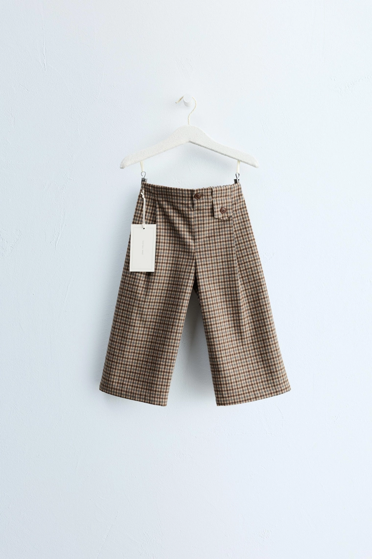 Zara timeless — брюки широкого кроя с клетчатым принтом