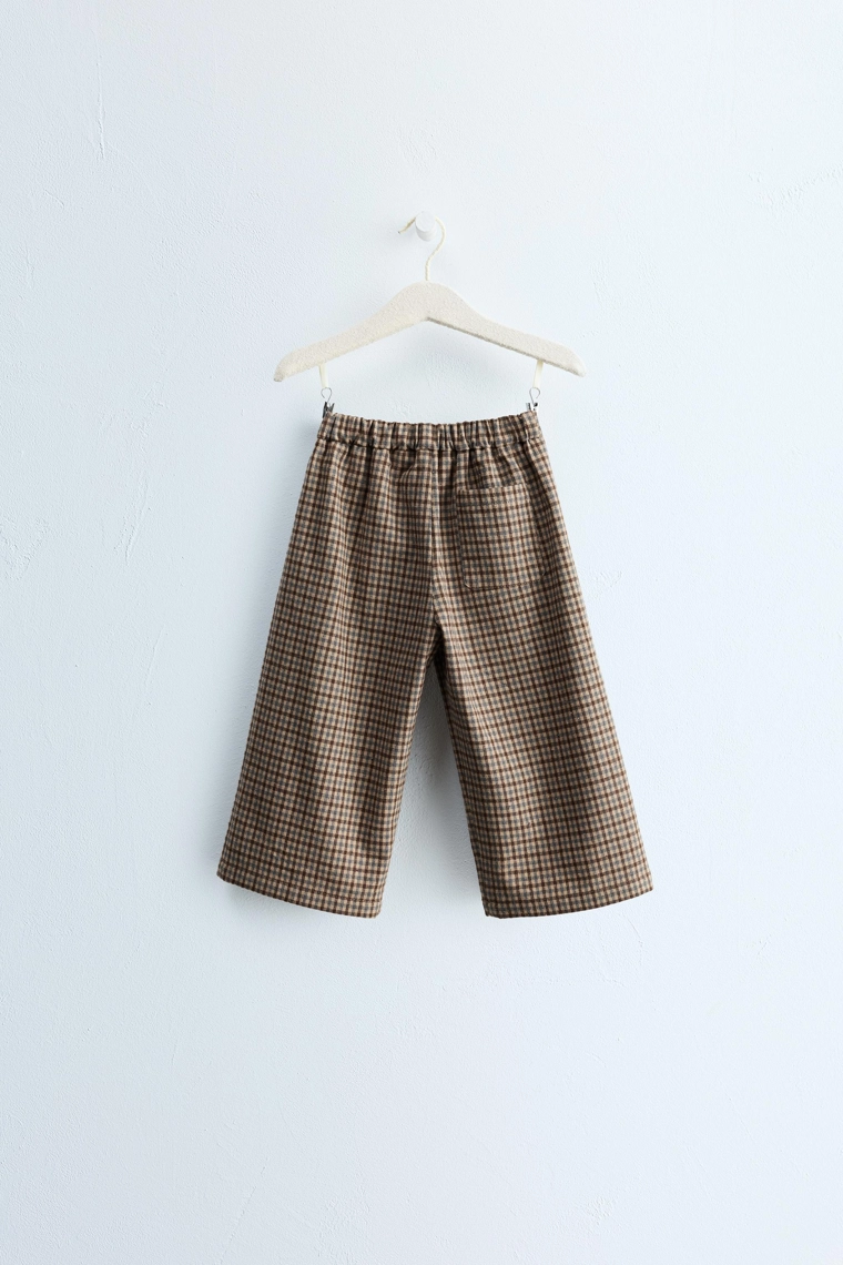 Zara timeless — брюки широкого кроя с клетчатым принтом