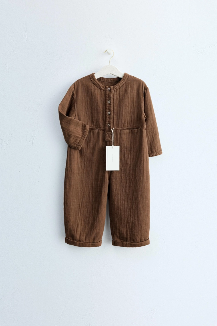 Zara timeless — длинный комбинезон свободного кроя с пуговицами