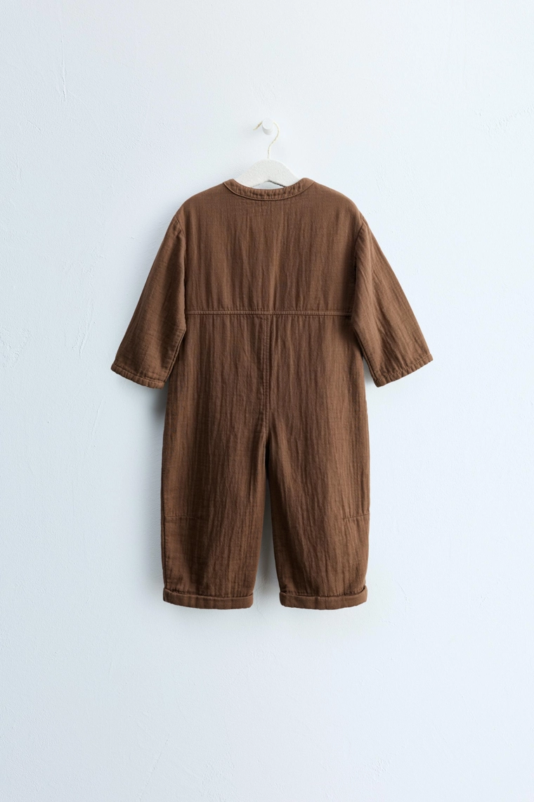 Zara timeless — длинный комбинезон свободного кроя с пуговицами