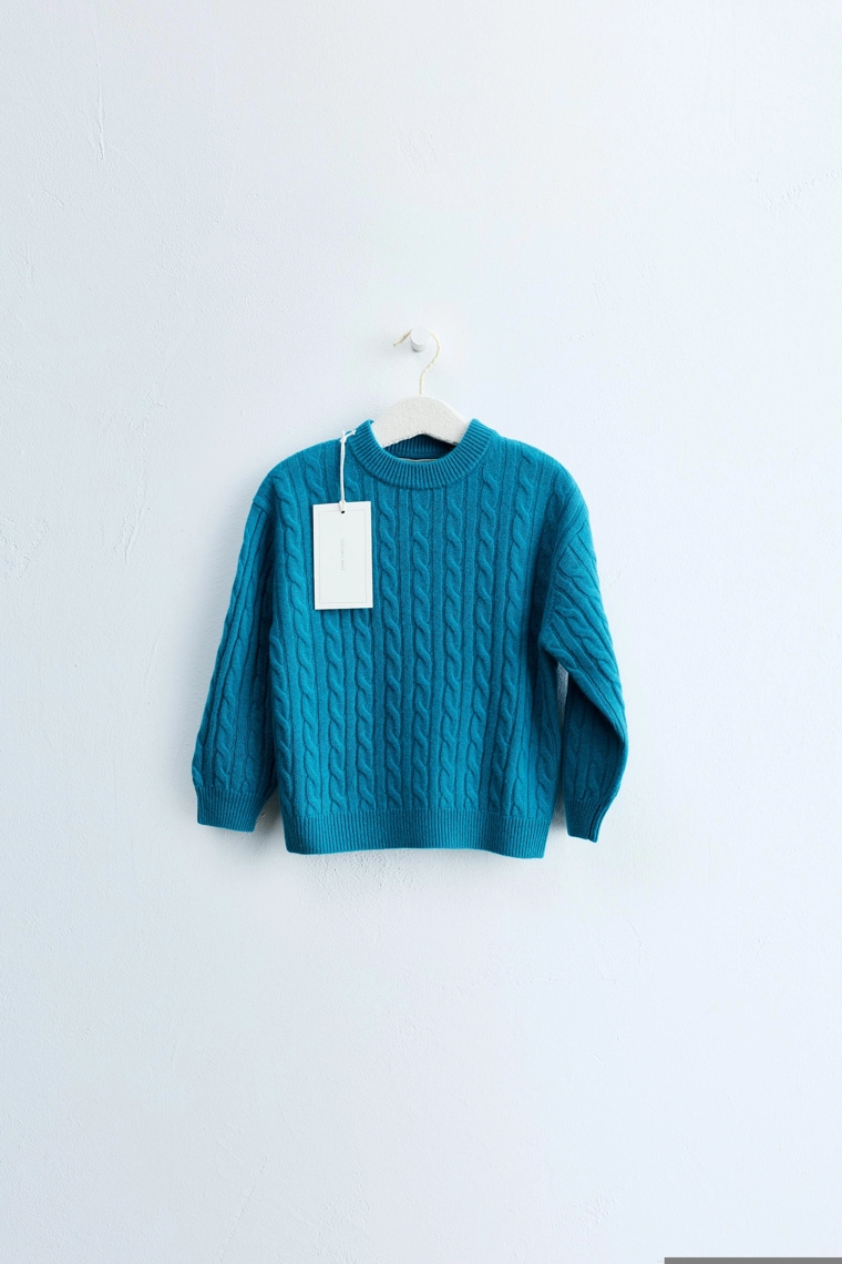 Zara timeless — пуловер с плетёным узором из 100% шерсти