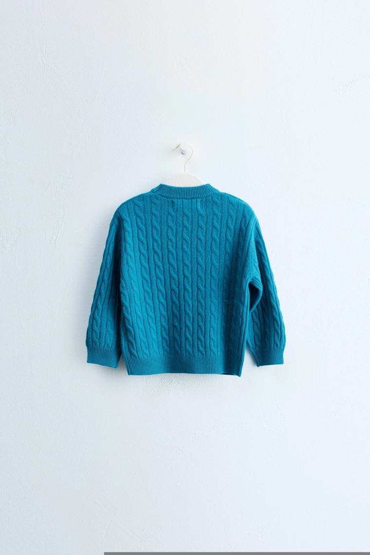 Zara timeless — пуловер с плетёным узором из 100% шерсти