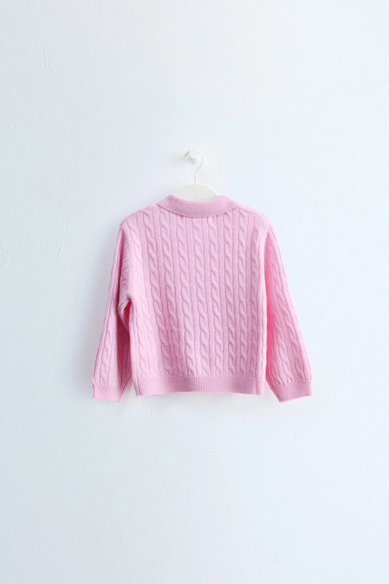 Zara timeless — пуловер поло из 100% шерсти с плетёным узором