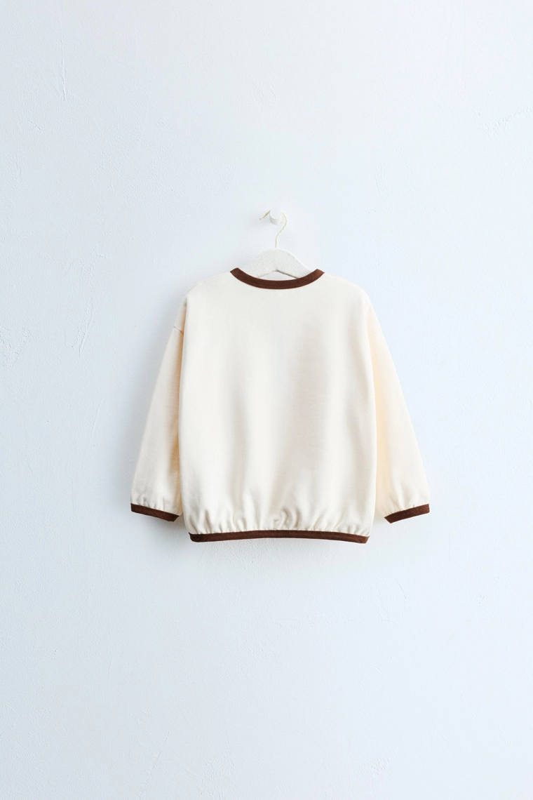 Свитшот zara timeless с контрастным воротником henley