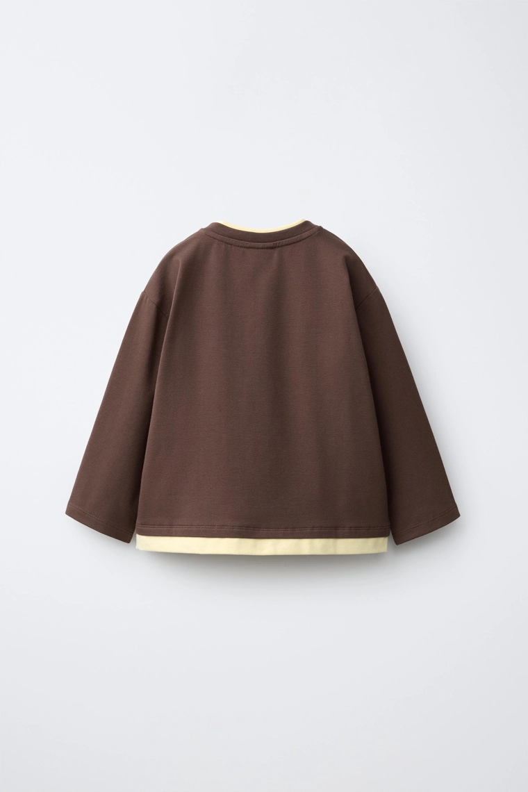 Футболка layered henley с длинным рукавом