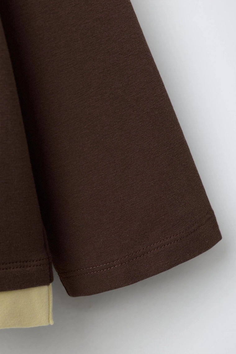 Футболка layered henley с длинным рукавом