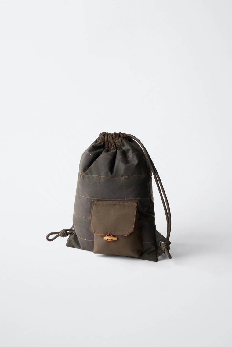 Рюкзак-мешок zara timeless в клетку