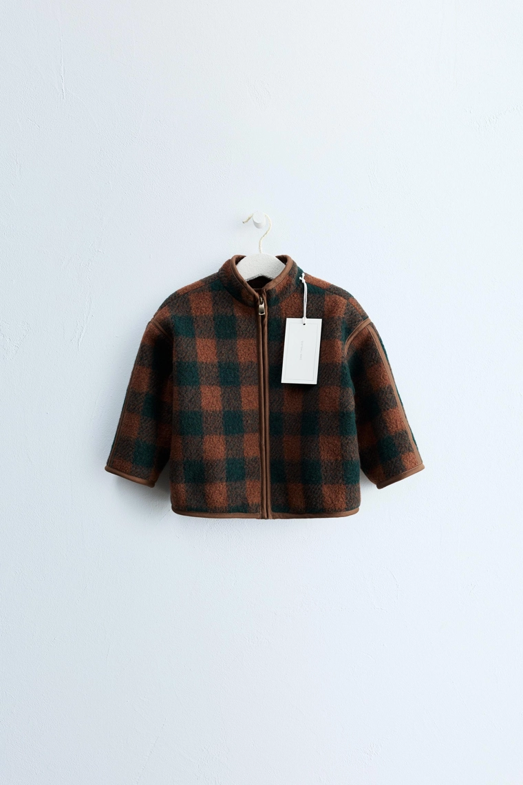 Жакет из шерстяной смеси в клетку Zara «Timeless»