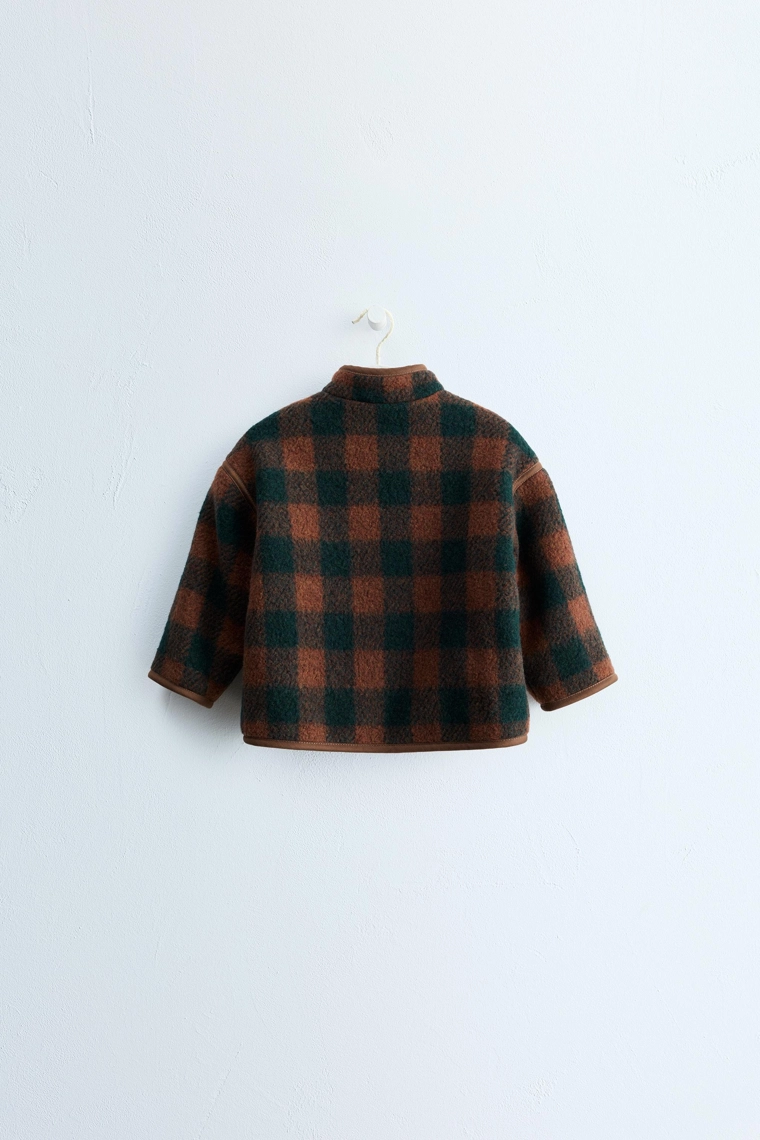 Жакет из шерстяной смеси в клетку Zara «Timeless»