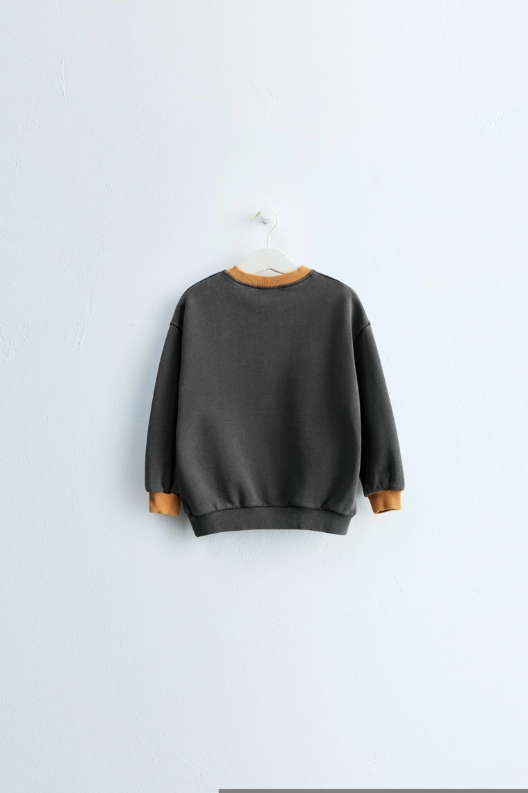 Однотонный свитшот zara timeless с контрастной отделкой