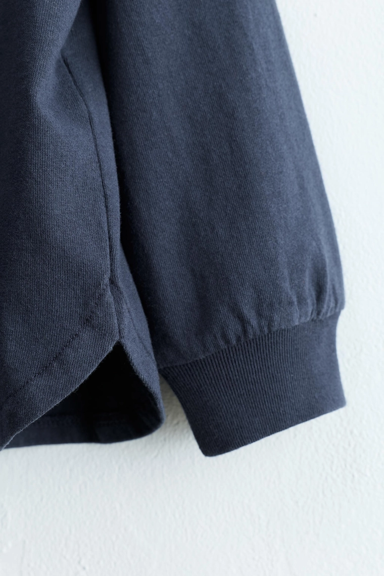 Футболка zara timeless с длинными рукавами и манжетами, синяя