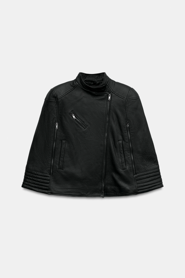 Накидка-байкер из 100% кожи zw collection