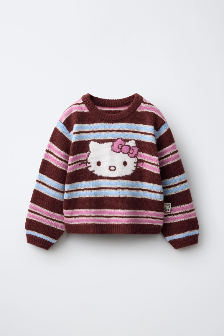 Вязаный джемпер hello kitty © sanrio в полоску