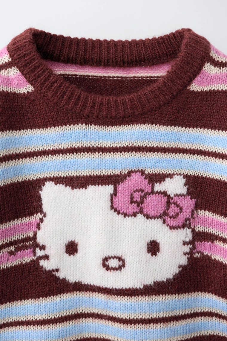 Вязаный джемпер hello kitty © sanrio в полоску